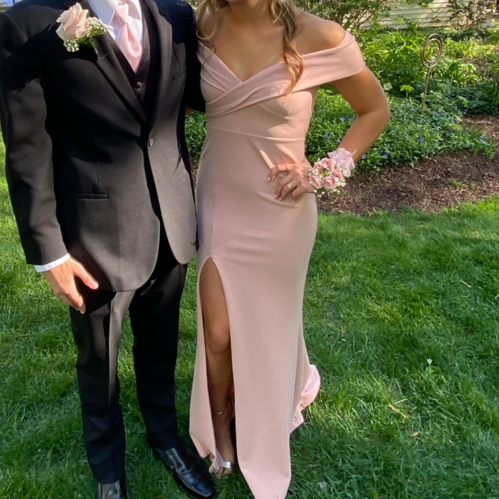 Nookie Blush Off-Shoulder Prom Dress